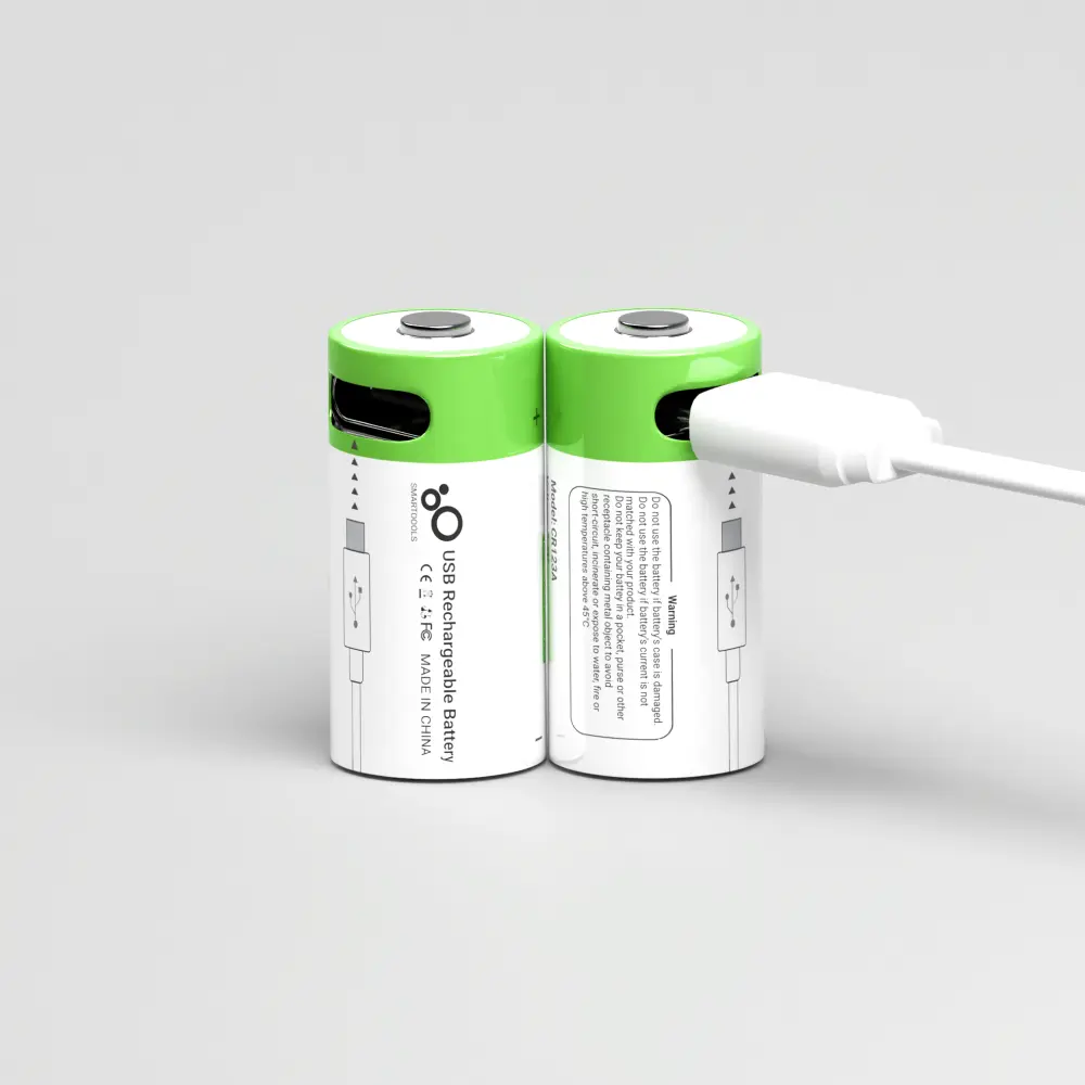 Baterai CR123A Isi Ulang USB-C Lithium