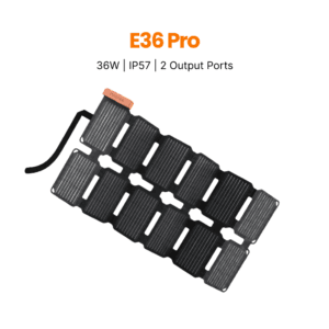 FLEXSOLAR E36 Mini Portable Solar Panel | 36W Multi-Port USB-A, USB-C & DC Solar Charger