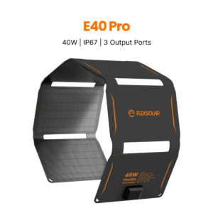 FlexSolar E40 Pro Portable Solar Panel | 40W Multi-Port USB-A, USB-C & DC Solar Charger